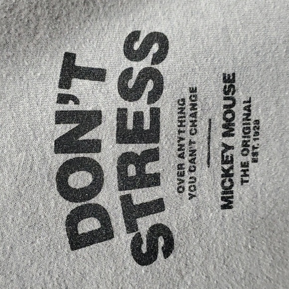 NEFF DISNEY DONT STRESS MICKEY MOUSE HOODIE SWEATSHIRT HANDWARMERS GRAY BLACK XL - Picture 2 of 8